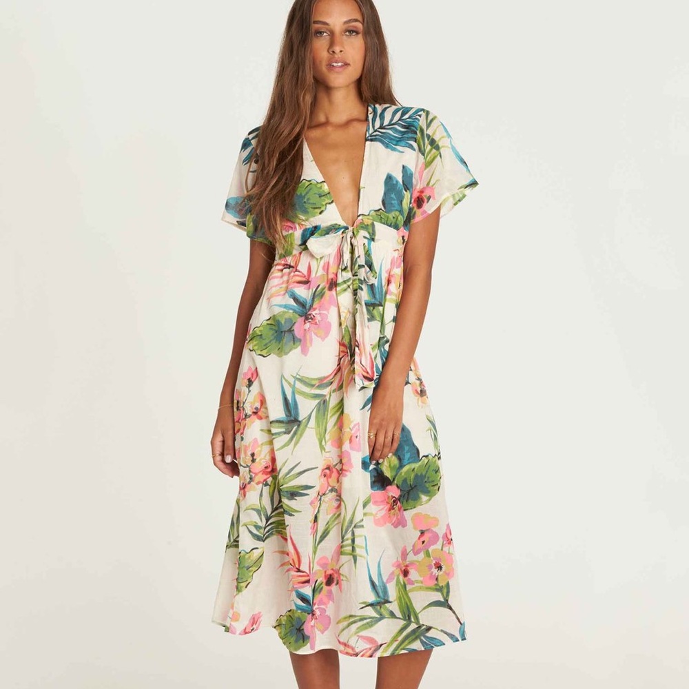 Rolling Seas Tie Front Billabong Dress